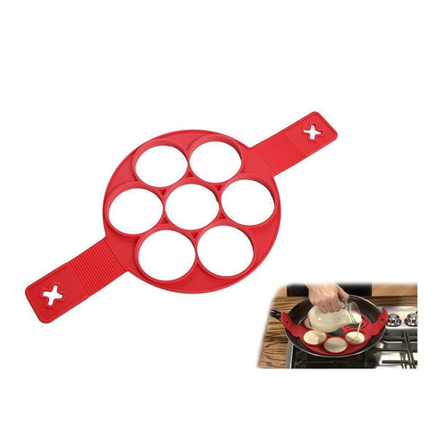 AussieSuperStore Homeware Supplies Non Stick Silicone Fried Egg Molds Pancake Rings Bakeware Accessories Kitchen Tools (Red) Non Stick Silicone Fried Egg Molds Pancake Ring Bakeware Kitchen Tool CBPANCAKEMOLD
